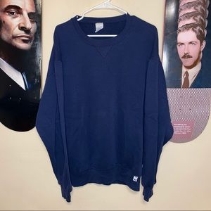 Vintage Y2K Russell Athletic Navy Blank Sweatshirt